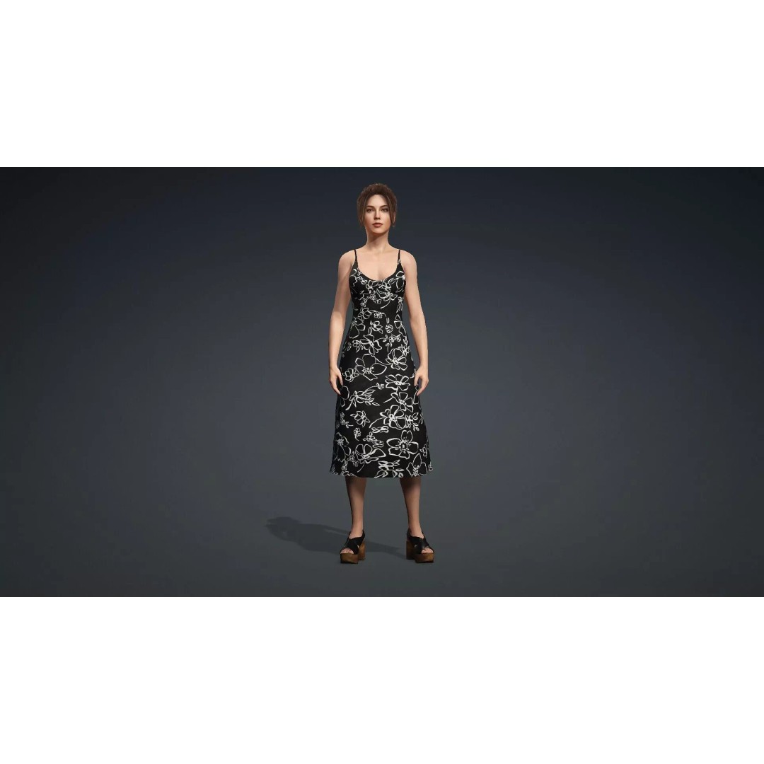 Beautiful Female Character 3D Model – Realistic Rigged Asset, FBX - View 3