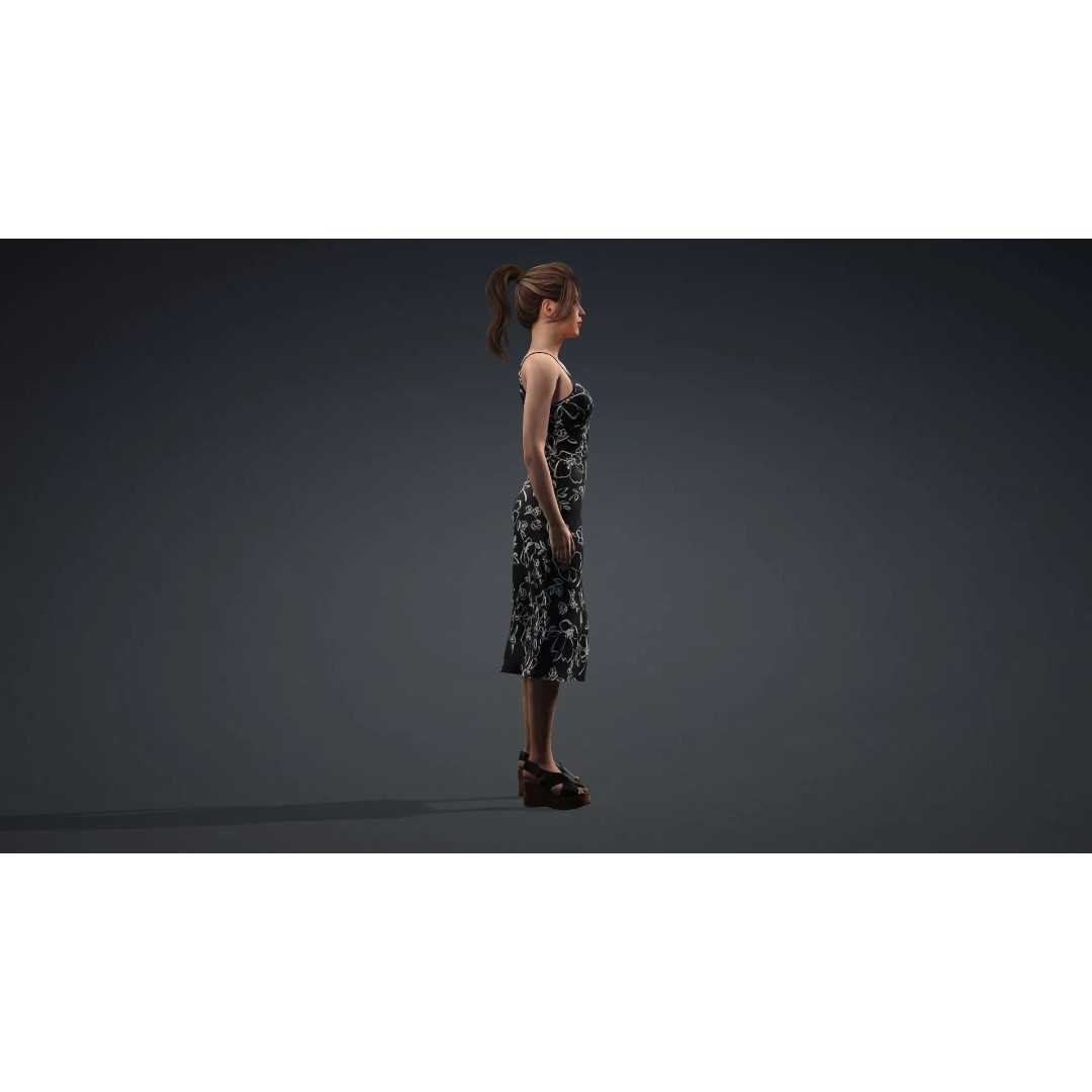 Beautiful Female Character 3D Model – Realistic Rigged Asset, FBX - View 4