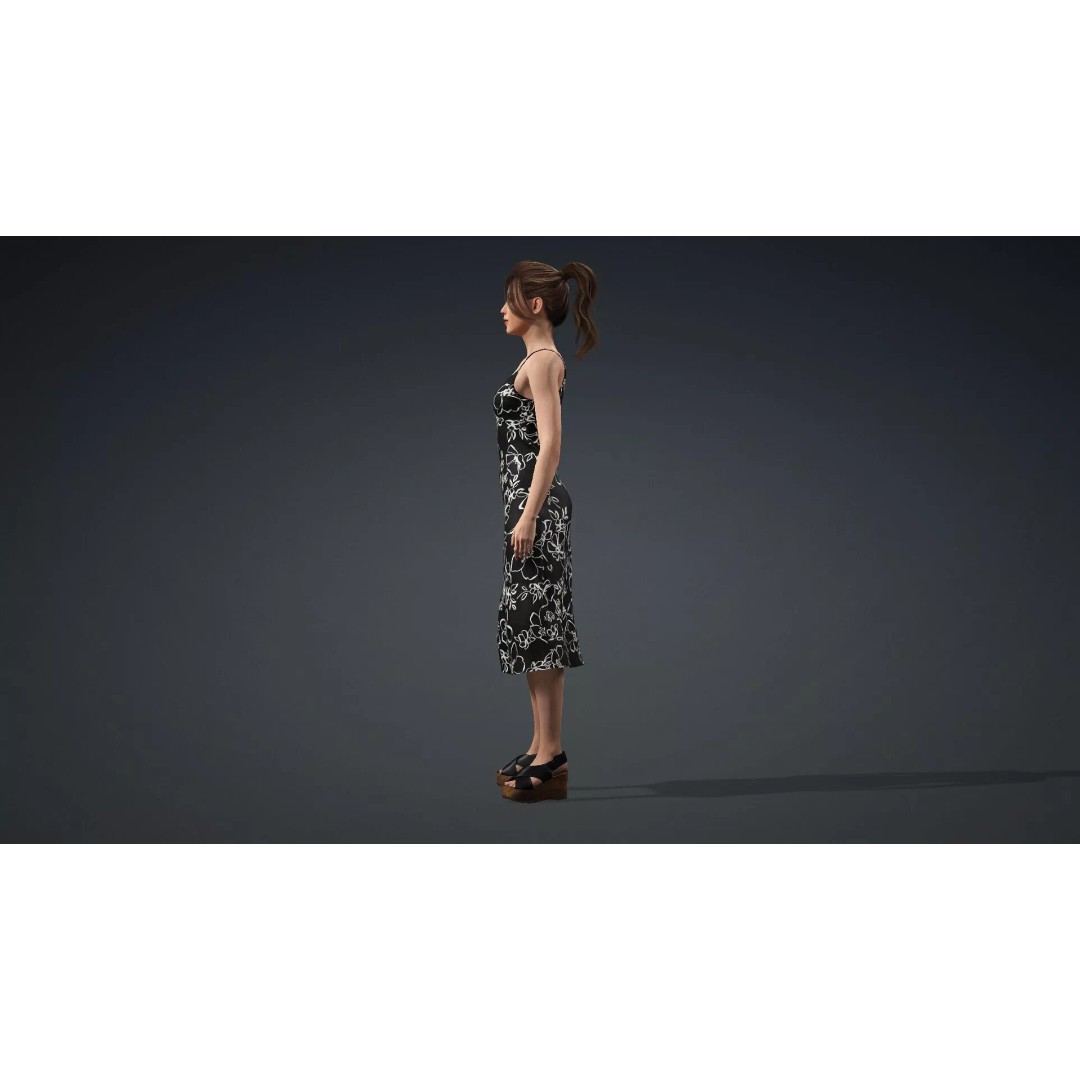 Beautiful Female Character 3D Model – Realistic Rigged Asset, FBX - View 5