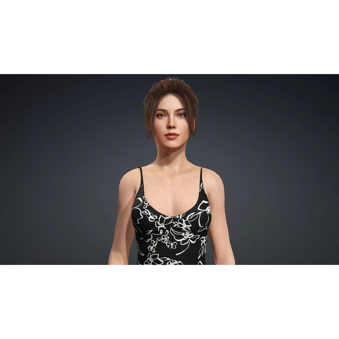 Beautiful Female Character 3D Model – Realistic Rigged Asset, FBX - View 8