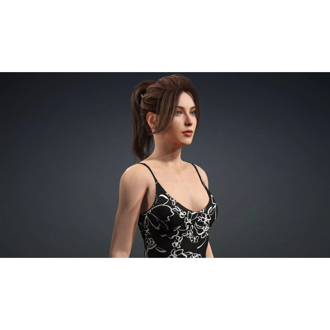 Beautiful Female Character 3D Model – Realistic Rigged Asset, FBX - View 9