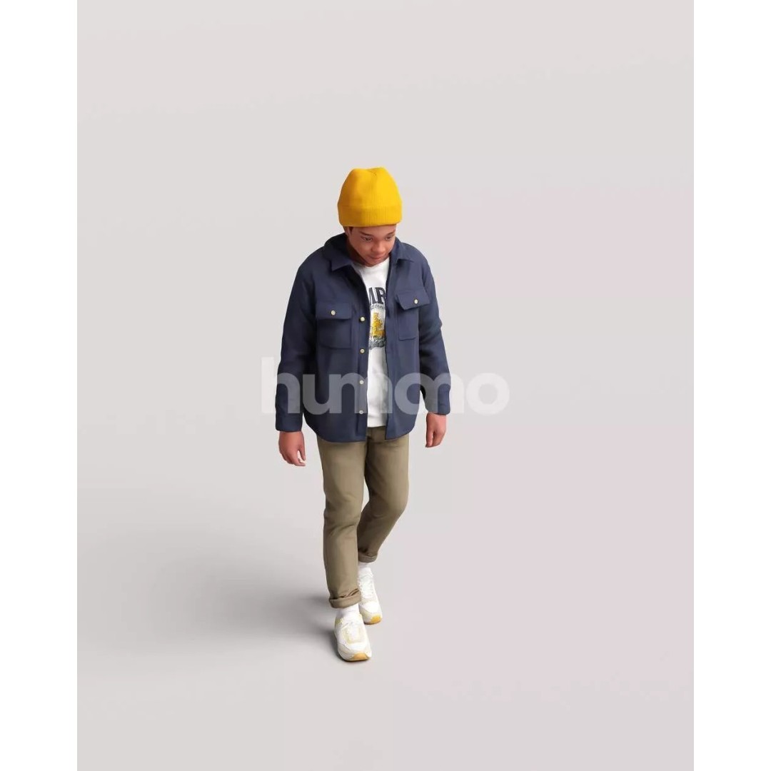 Humano Kid Boy Playing in the Snow 3D Model – PBR Textures, FBX, OBJ - View 12