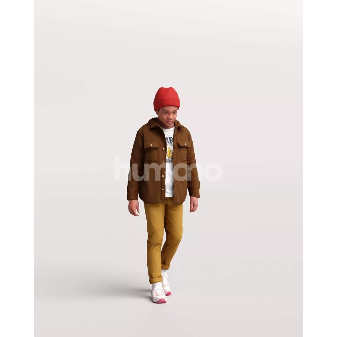 Humano Kid Boy Playing in the Snow 3D Model – PBR Textures, FBX, OBJ - View 13