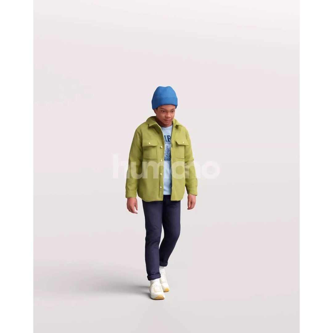 Humano Kid Boy Playing in the Snow 3D Model – PBR Textures, FBX, OBJ - View 14
