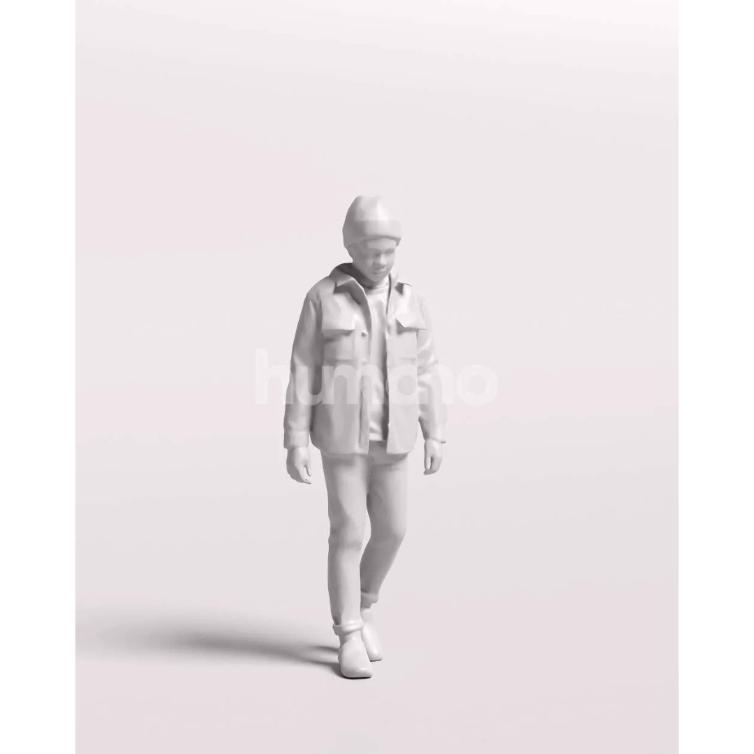 Humano Kid Boy Playing in the Snow 3D Model – PBR Textures, FBX, OBJ - View 3