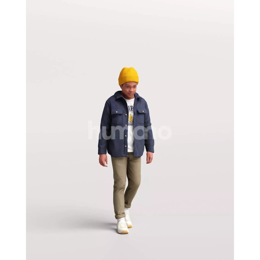 Humano Kid Boy Playing in the Snow 3D Model – PBR Textures, FBX, OBJ - View 4
