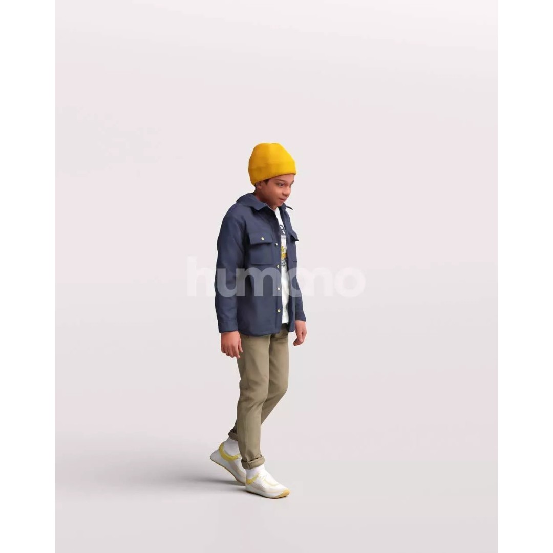 Humano Kid Boy Playing in the Snow 3D Model – PBR Textures, FBX, OBJ - View 6