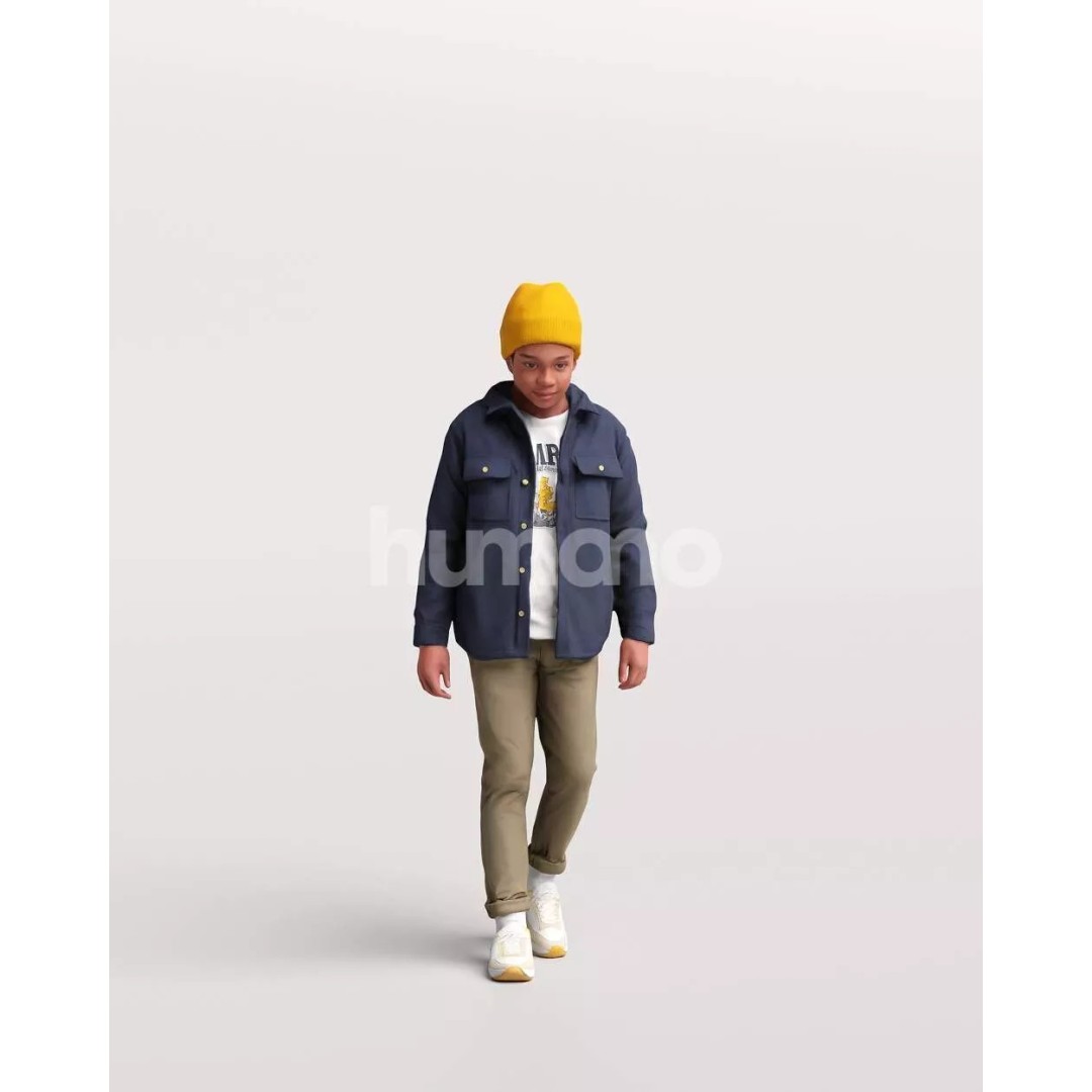 Humano Kid Boy Playing in the Snow 3D Model – PBR Textures, FBX, OBJ - View 7