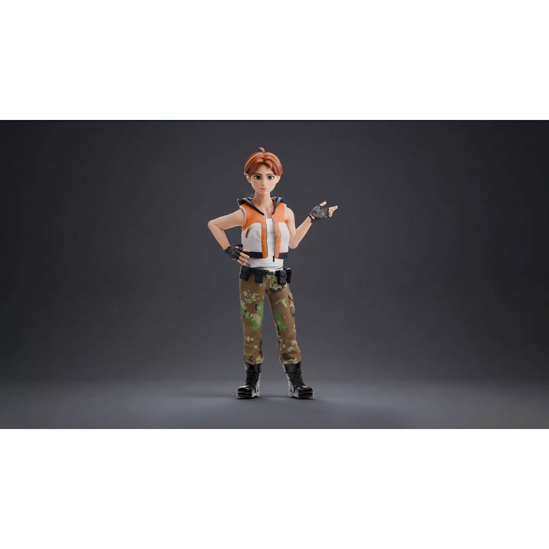 Blaze Carter 3D Model – Stylized Low Poly Game Character, Rigged - View 13