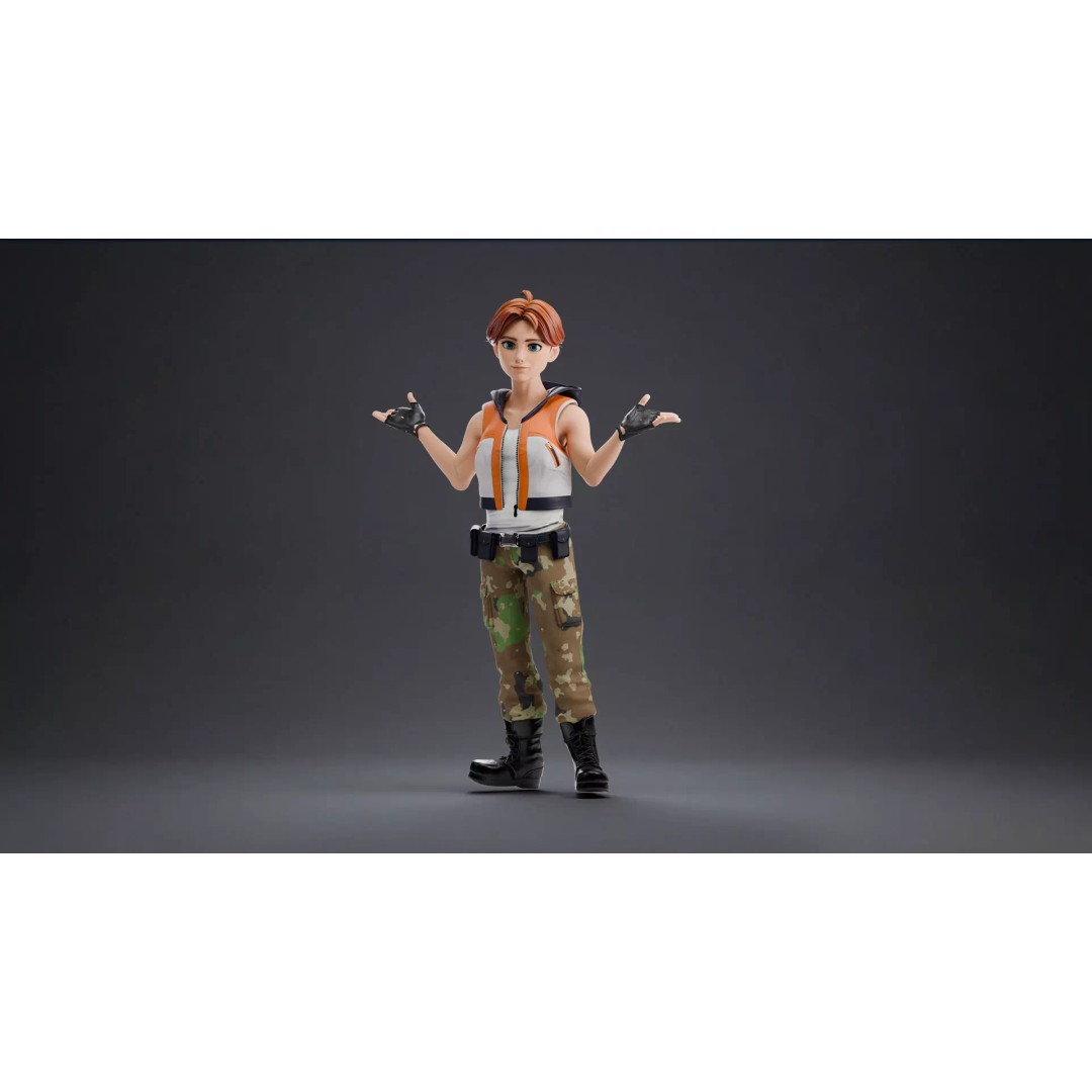 Blaze Carter 3D Model – Stylized Low Poly Game Character, Rigged - View 19