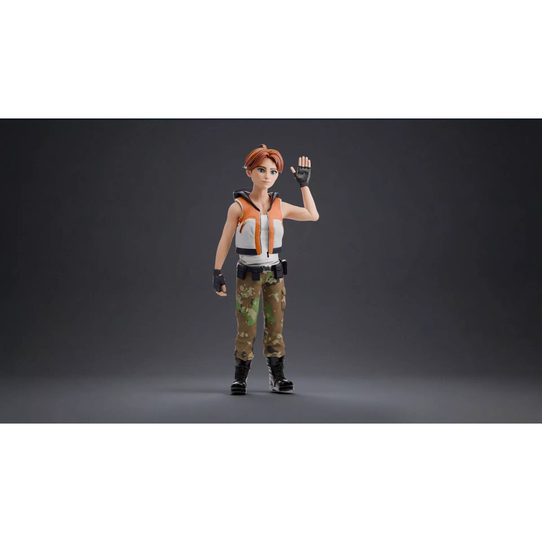 Blaze Carter 3D Model – Stylized Low Poly Game Character, Rigged - View 20