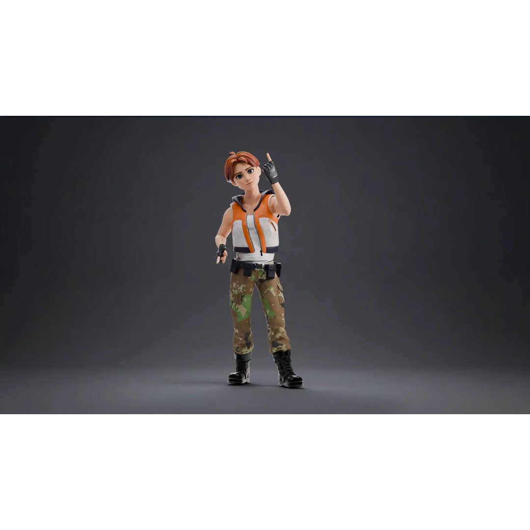 Blaze Carter 3D Model – Stylized Low Poly Game Character, Rigged - View 22