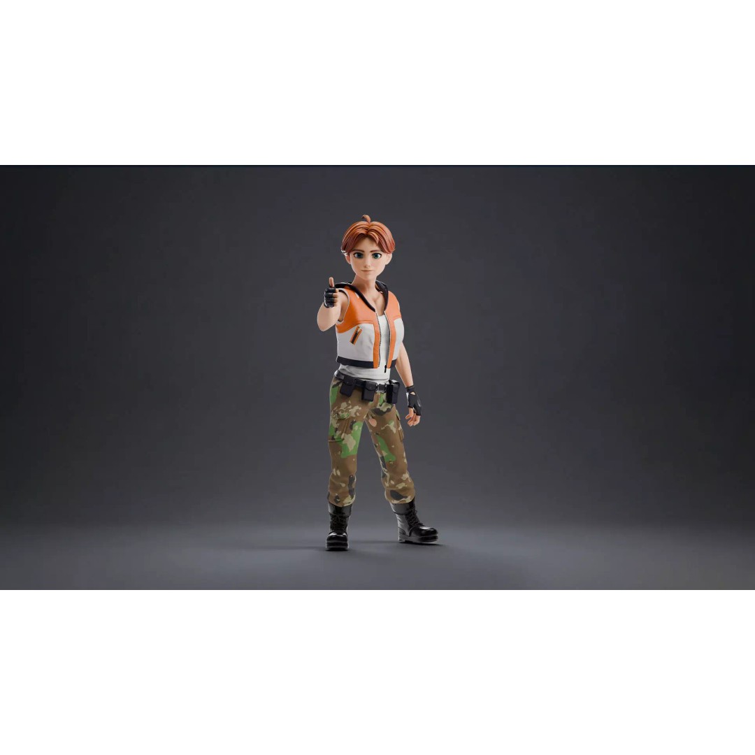 Blaze Carter 3D Model – Stylized Low Poly Game Character, Rigged - View 23