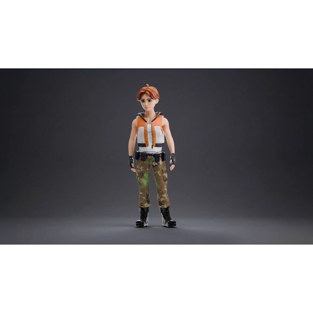 Blaze Carter 3D Model – Stylized Low Poly Game Character, Rigged - View 26