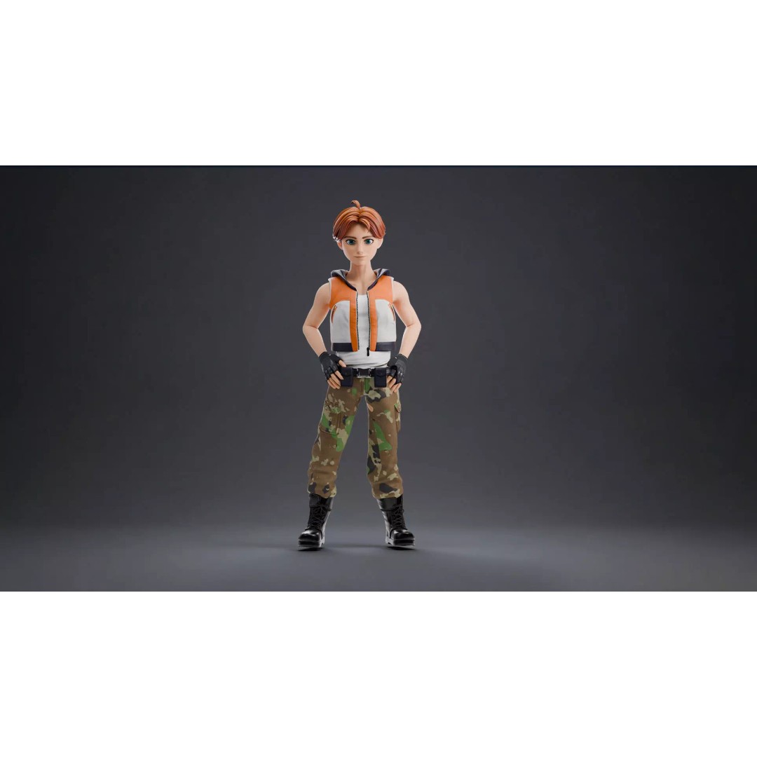 Blaze Carter 3D Model – Stylized Low Poly Game Character, Rigged - View 28