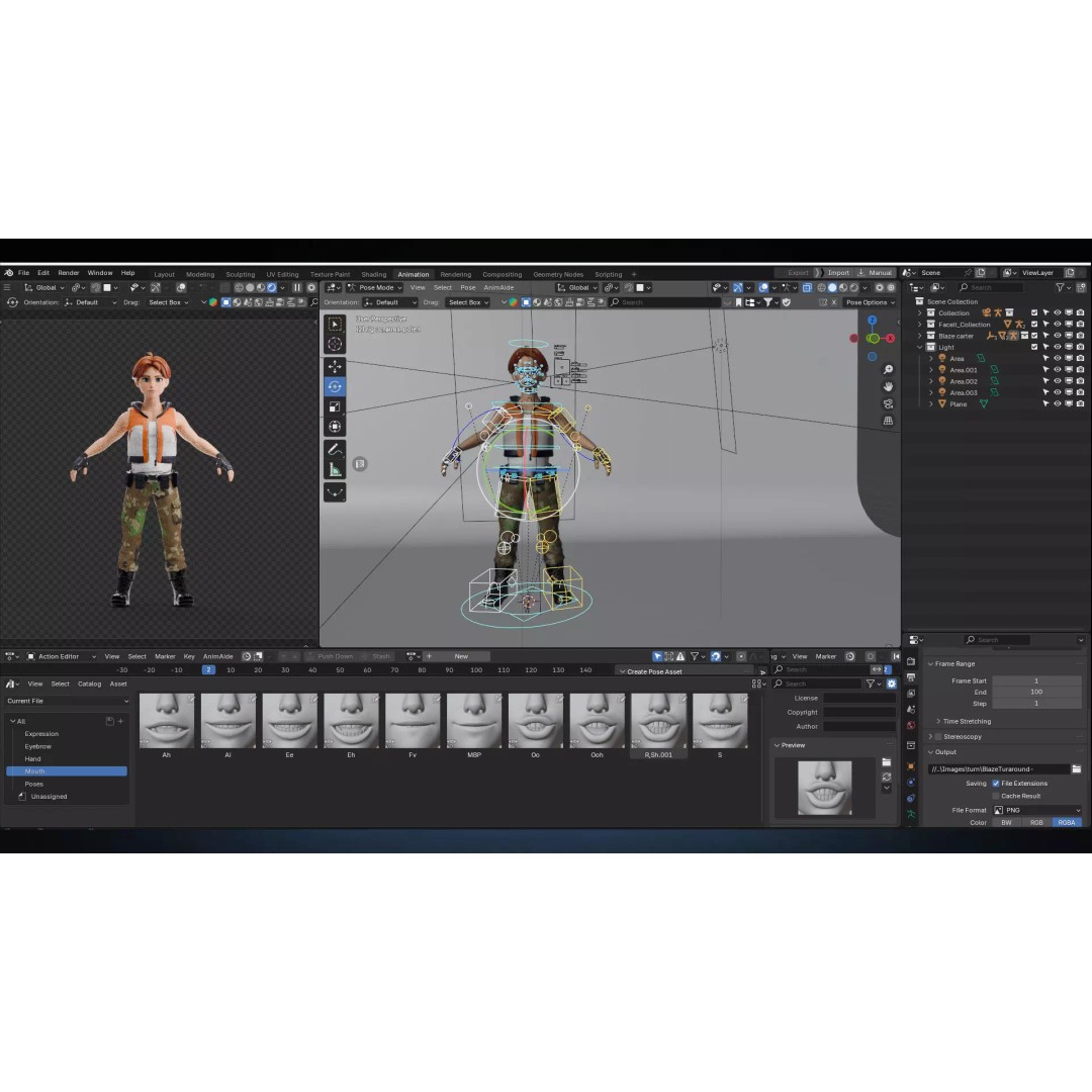 Blaze Carter 3D Model – Stylized Low Poly Game Character, Rigged - View 32