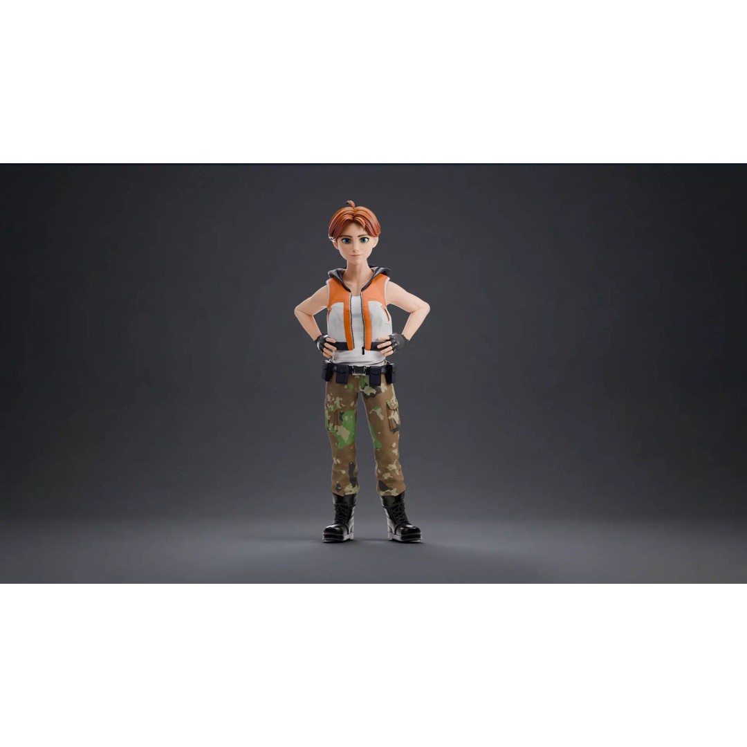 Blaze Carter 3D Model – Stylized Low Poly Game Character, Rigged - View 8