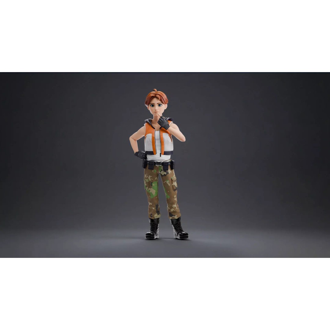 Blaze Carter 3D Model – Stylized Low Poly Game Character, Rigged - View 9