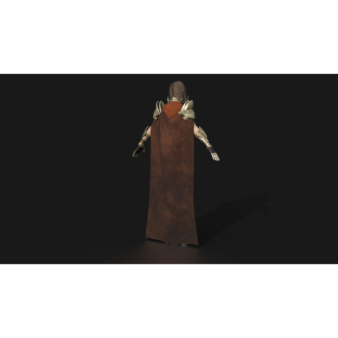 Valkyrie Warrior Girl 3D Model – Low Poly Rigged Character for Unreal - View 10