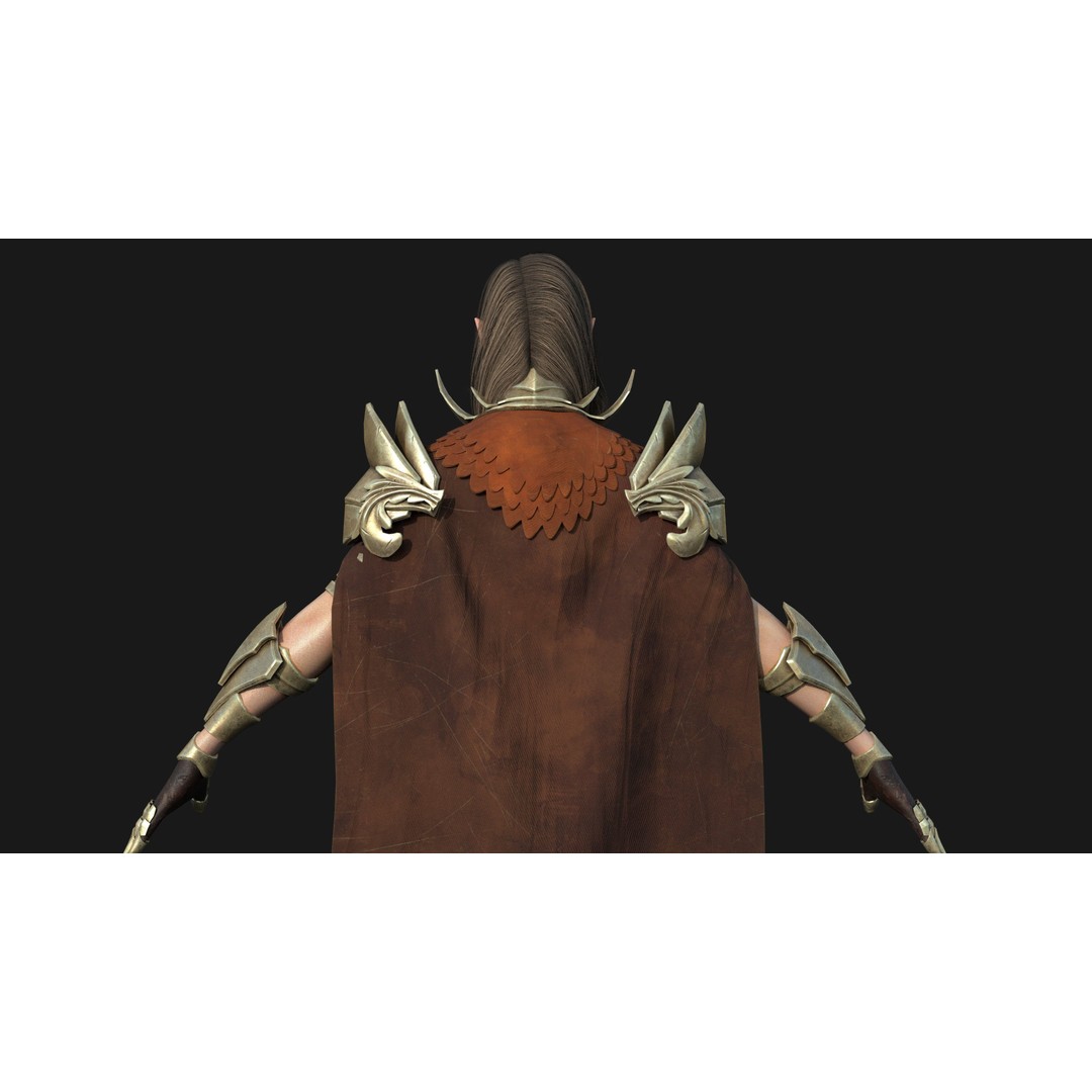 Valkyrie Warrior Girl 3D Model – Low Poly Rigged Character for Unreal - View 17