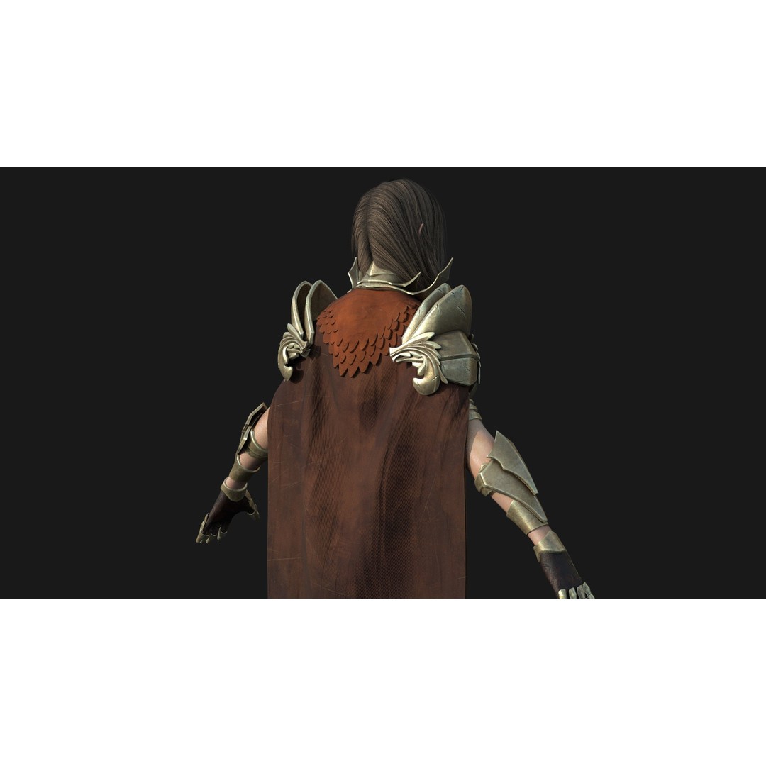 Valkyrie Warrior Girl 3D Model – Low Poly Rigged Character for Unreal - View 18