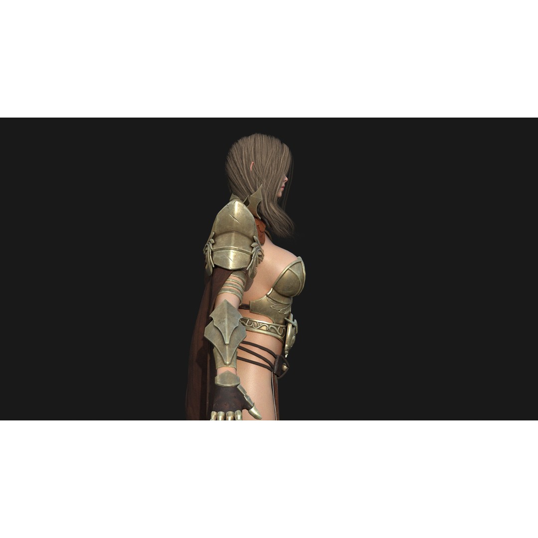 Valkyrie Warrior Girl 3D Model – Low Poly Rigged Character for Unreal - View 19