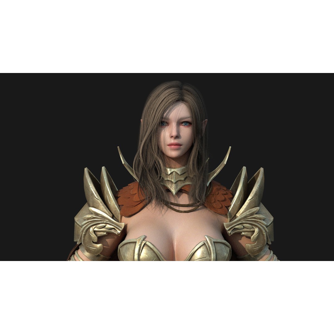 Valkyrie Warrior Girl 3D Model – Low Poly Rigged Character for Unreal - View 21