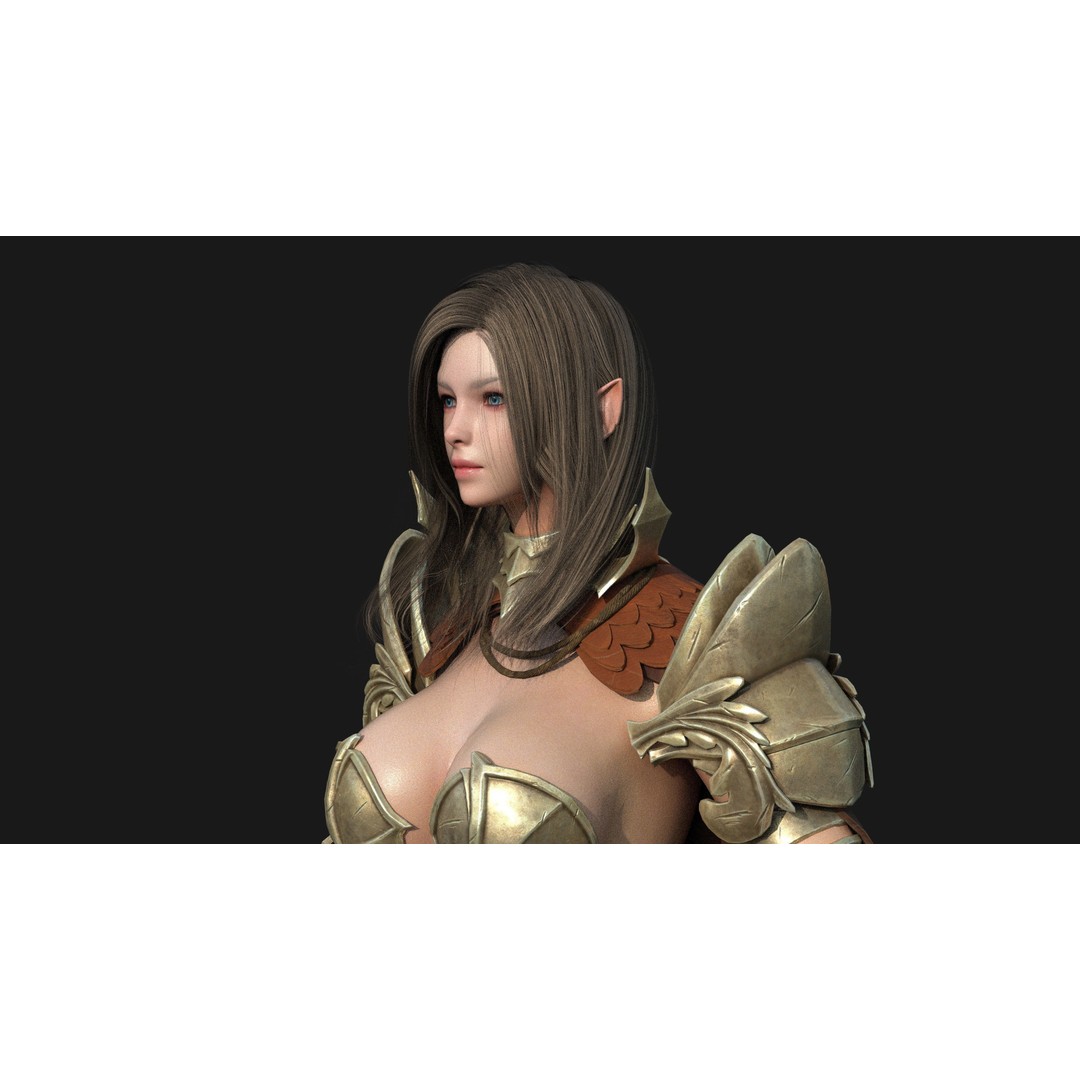 Valkyrie Warrior Girl 3D Model – Low Poly Rigged Character for Unreal - View 22