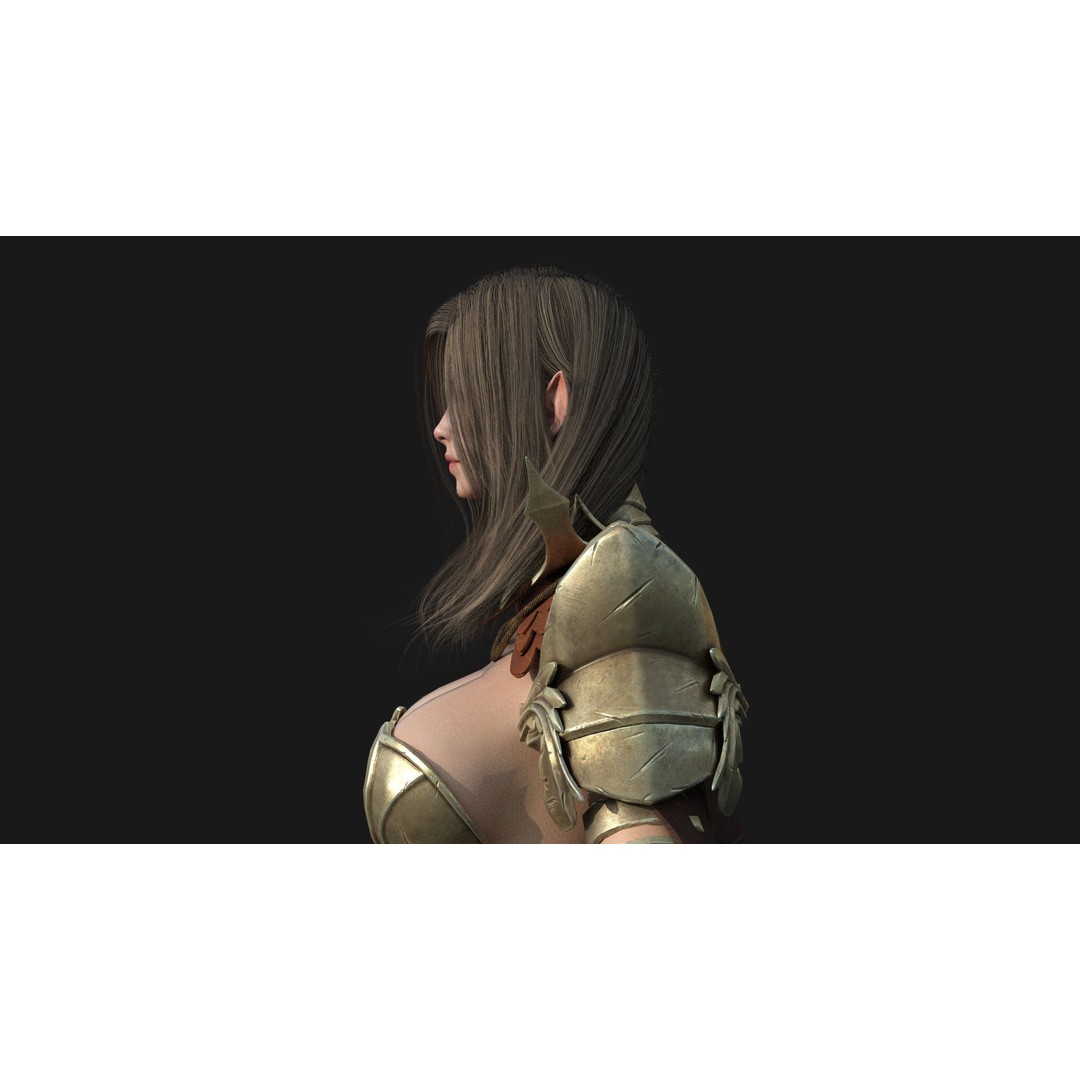 Valkyrie Warrior Girl 3D Model – Low Poly Rigged Character for Unreal - View 23