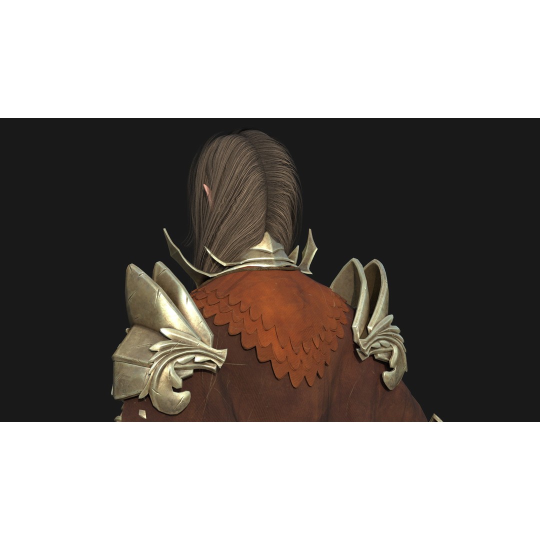 Valkyrie Warrior Girl 3D Model – Low Poly Rigged Character for Unreal - View 24
