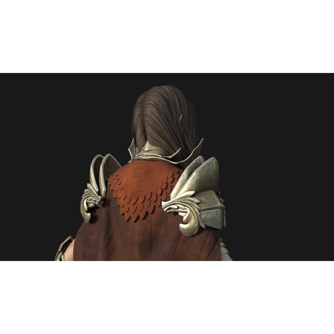 Valkyrie Warrior Girl 3D Model – Low Poly Rigged Character for Unreal - View 26