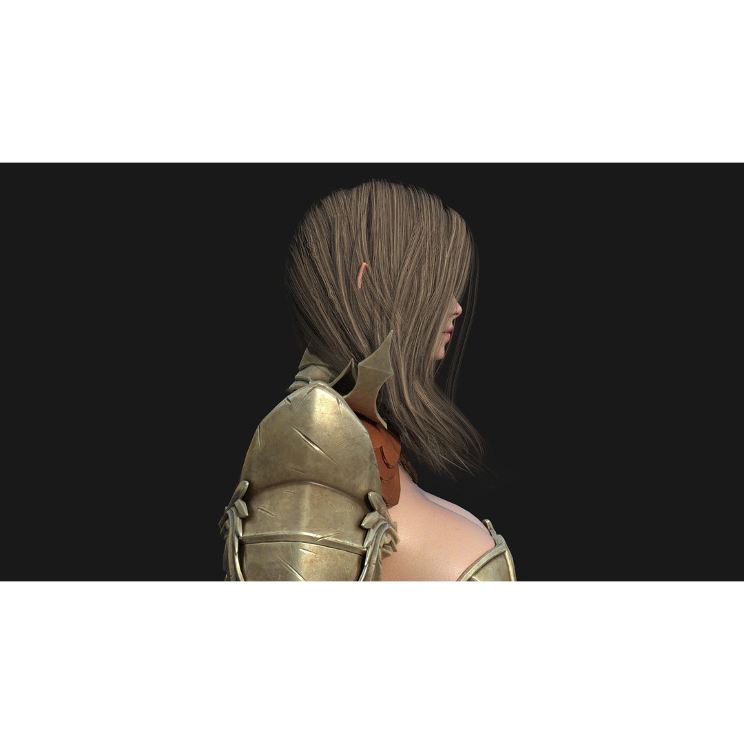 Valkyrie Warrior Girl 3D Model – Low Poly Rigged Character for Unreal - View 27