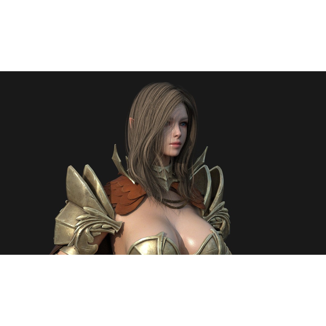Valkyrie Warrior Girl 3D Model – Low Poly Rigged Character for Unreal - View 28