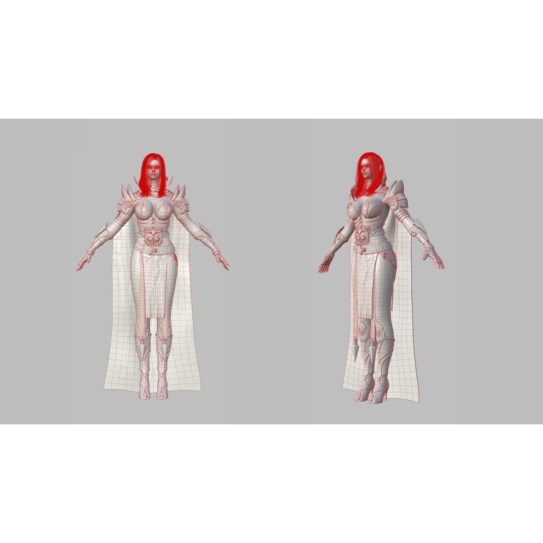 Valkyrie Warrior Girl 3D Model – Low Poly Rigged Character for Unreal - View 29