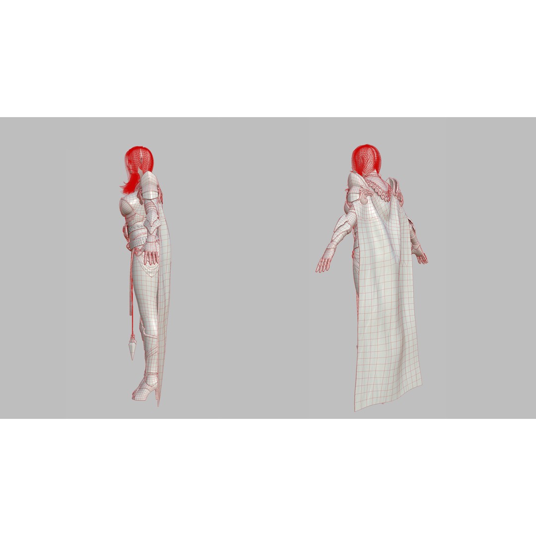 Valkyrie Warrior Girl 3D Model – Low Poly Rigged Character for Unreal - View 30
