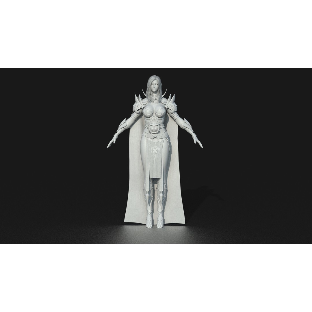 Valkyrie Warrior Girl 3D Model – Low Poly Rigged Character for Unreal - View 33