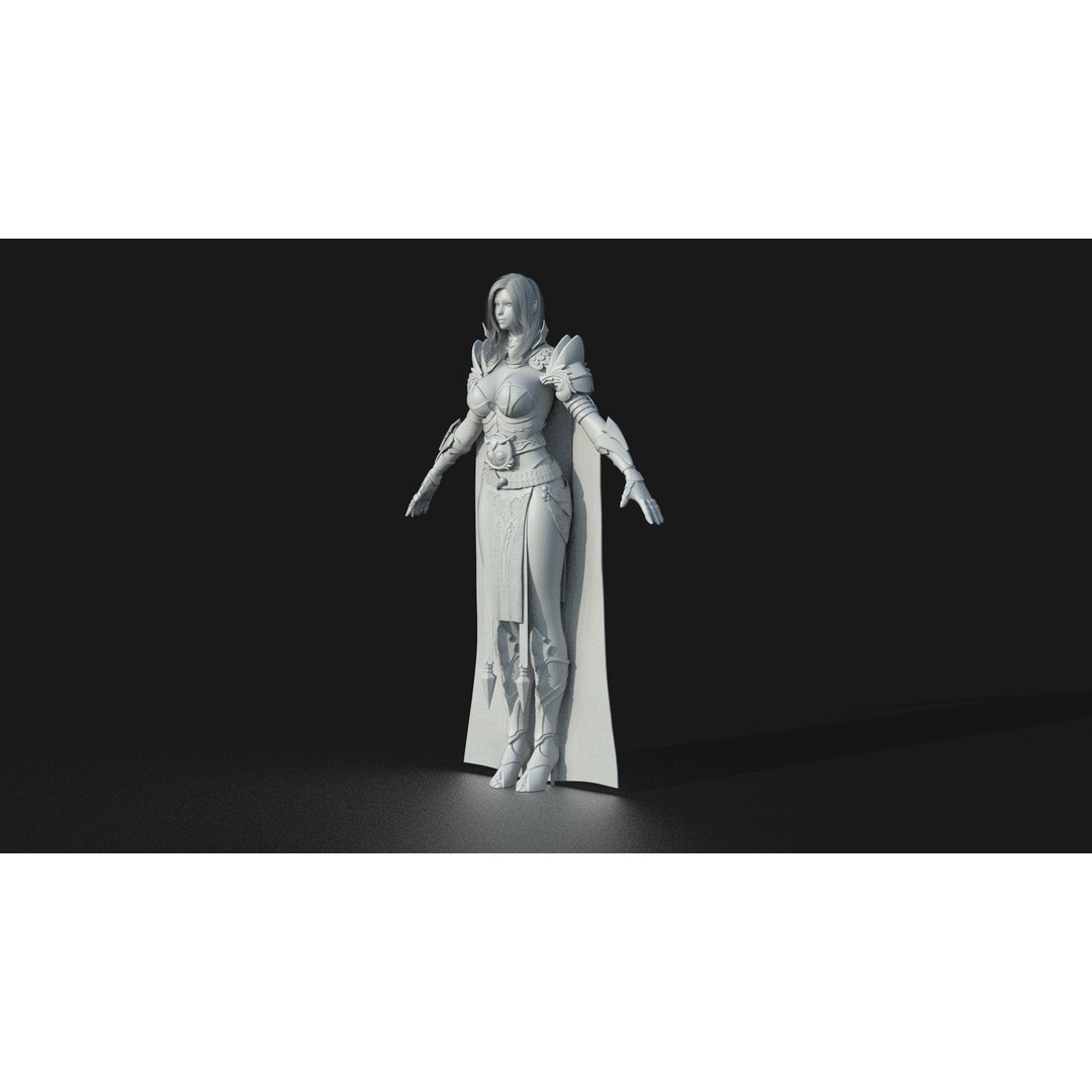 Valkyrie Warrior Girl 3D Model – Low Poly Rigged Character for Unreal - View 34