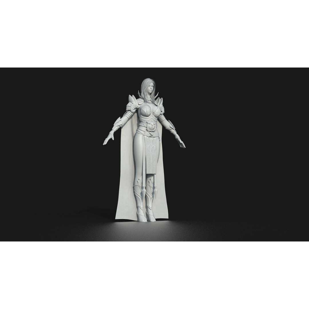 Valkyrie Warrior Girl 3D Model – Low Poly Rigged Character for Unreal - View 40