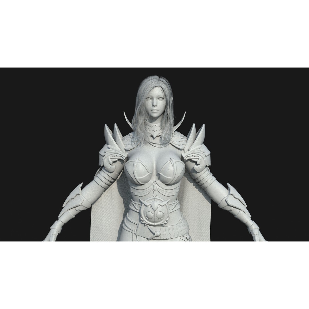 Valkyrie Warrior Girl 3D Model – Low Poly Rigged Character for Unreal - View 41