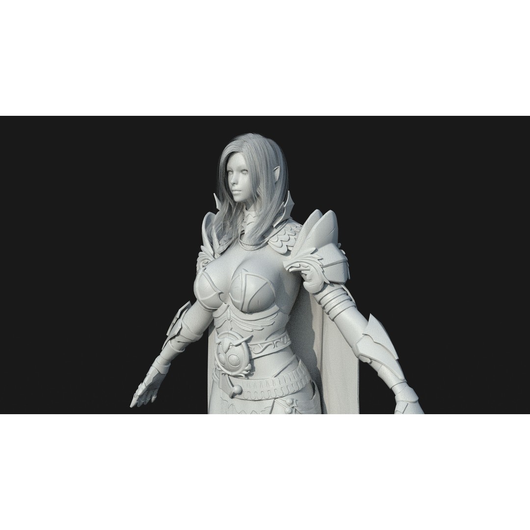 Valkyrie Warrior Girl 3D Model – Low Poly Rigged Character for Unreal - View 42
