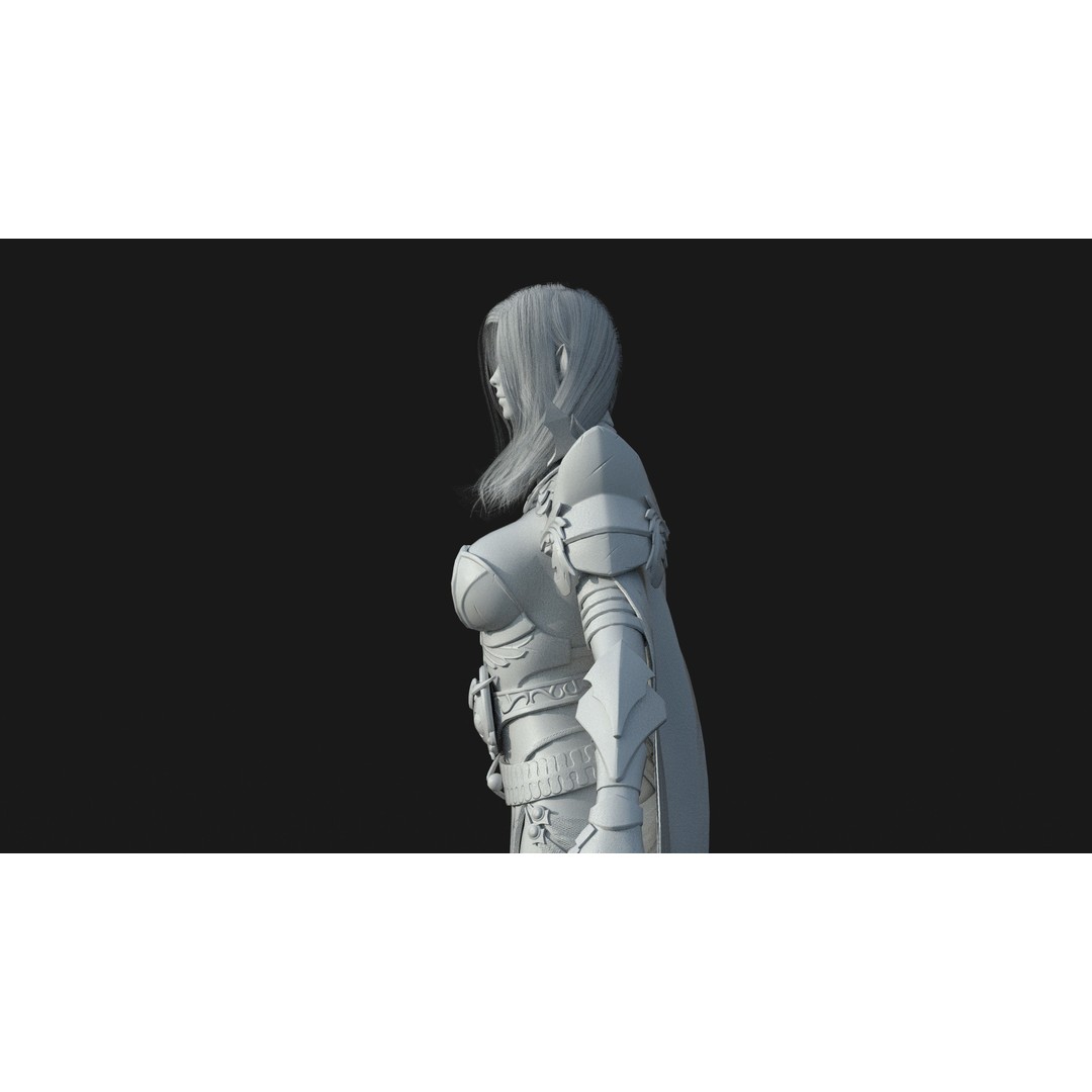 Valkyrie Warrior Girl 3D Model – Low Poly Rigged Character for Unreal - View 43