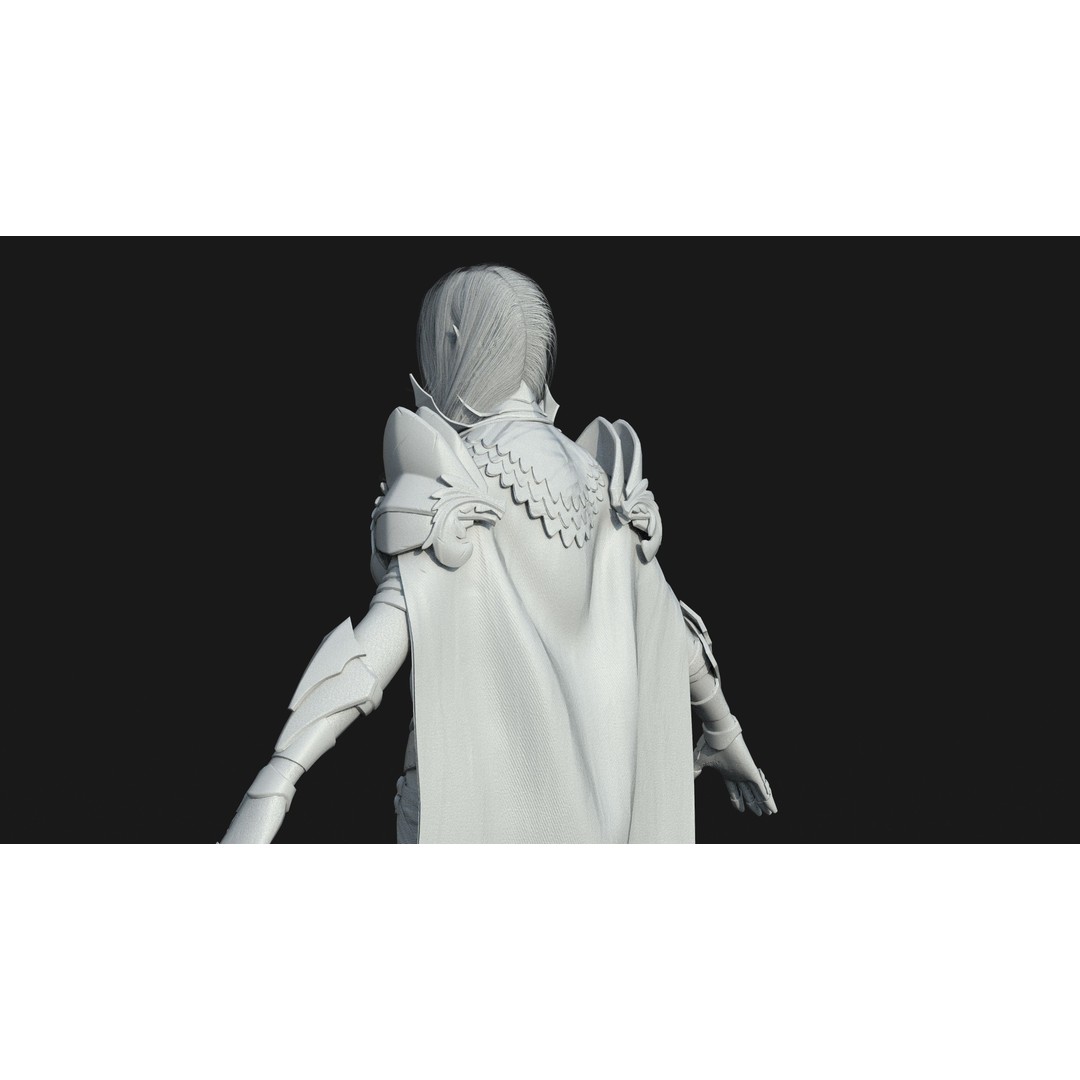 Valkyrie Warrior Girl 3D Model – Low Poly Rigged Character for Unreal - View 44