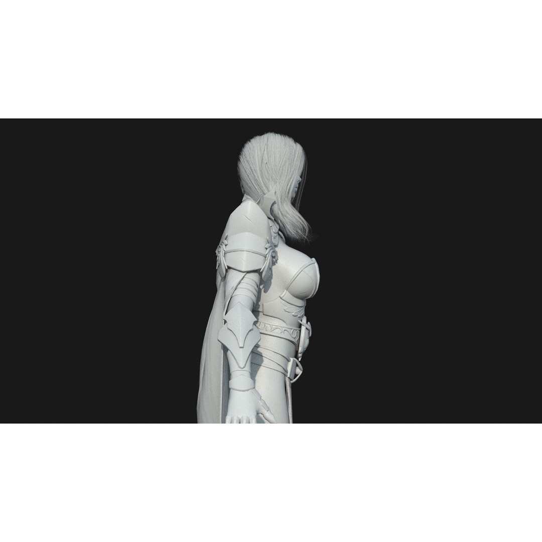 Valkyrie Warrior Girl 3D Model – Low Poly Rigged Character for Unreal - View 47