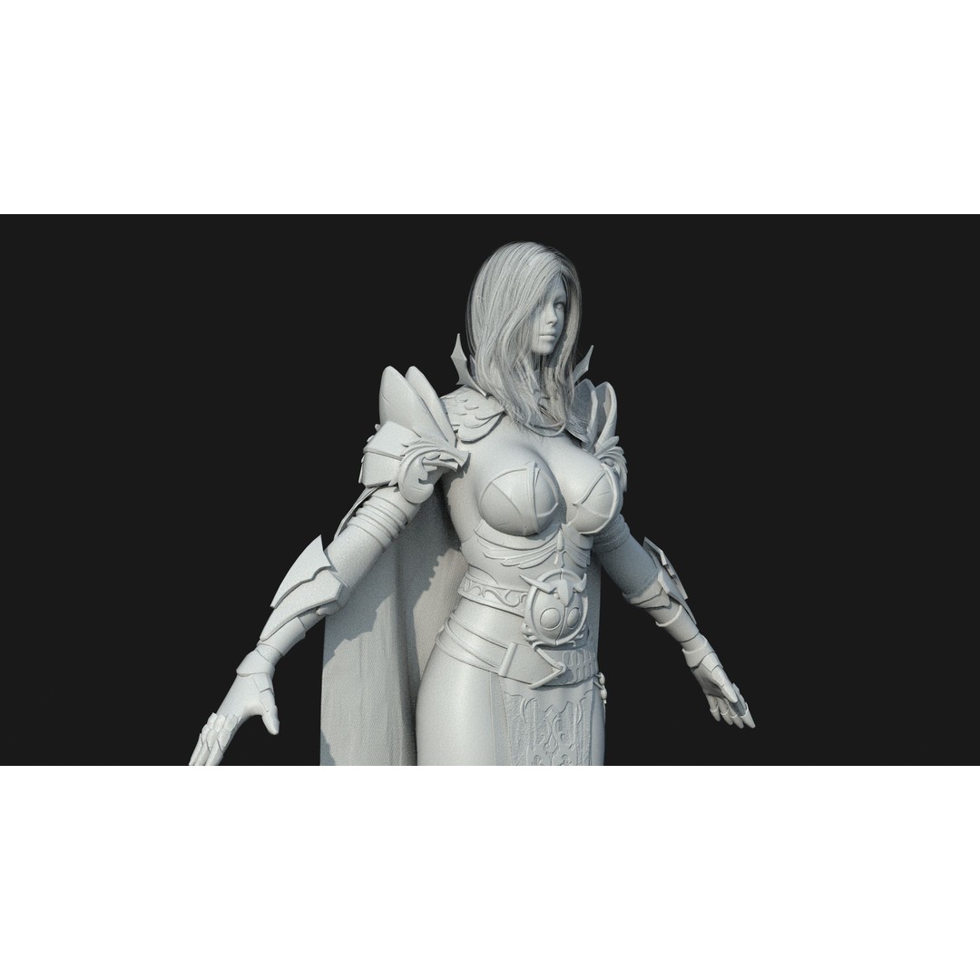 Valkyrie Warrior Girl 3D Model – Low Poly Rigged Character for Unreal - View 48