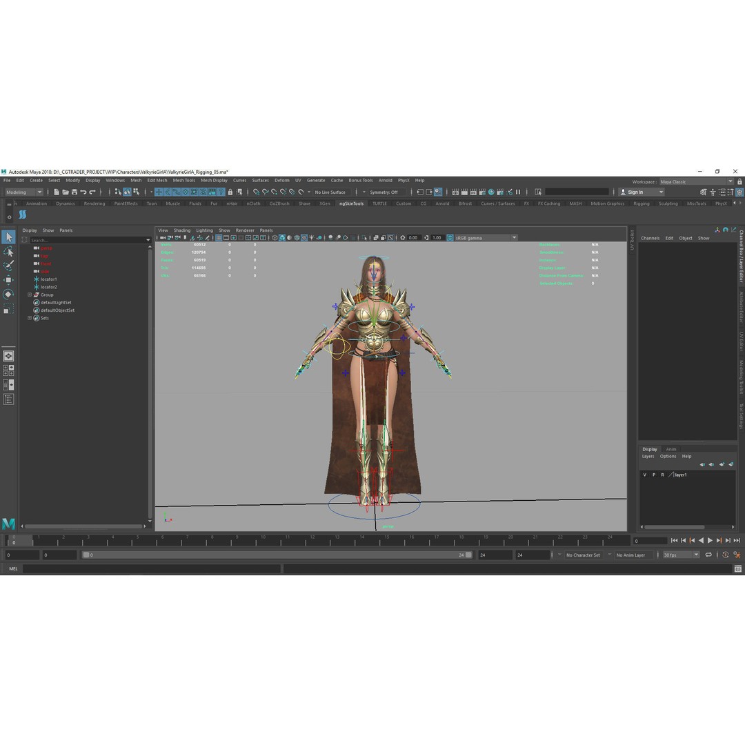 Valkyrie Warrior Girl 3D Model – Low Poly Rigged Character for Unreal - View 49