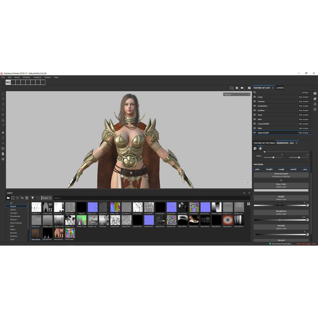 Valkyrie Warrior Girl 3D Model – Low Poly Rigged Character for Unreal - View 50