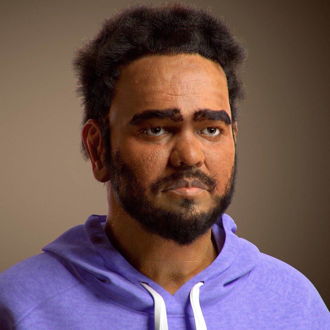 NPC Character 3D Model – Low Poly Game Ready Adult Male with Beard - View 11