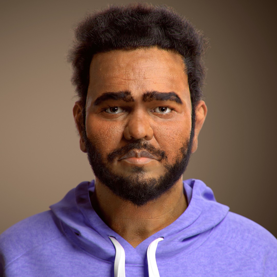NPC Character 3D Model – Low Poly Game Ready Adult Male with Beard - View 12