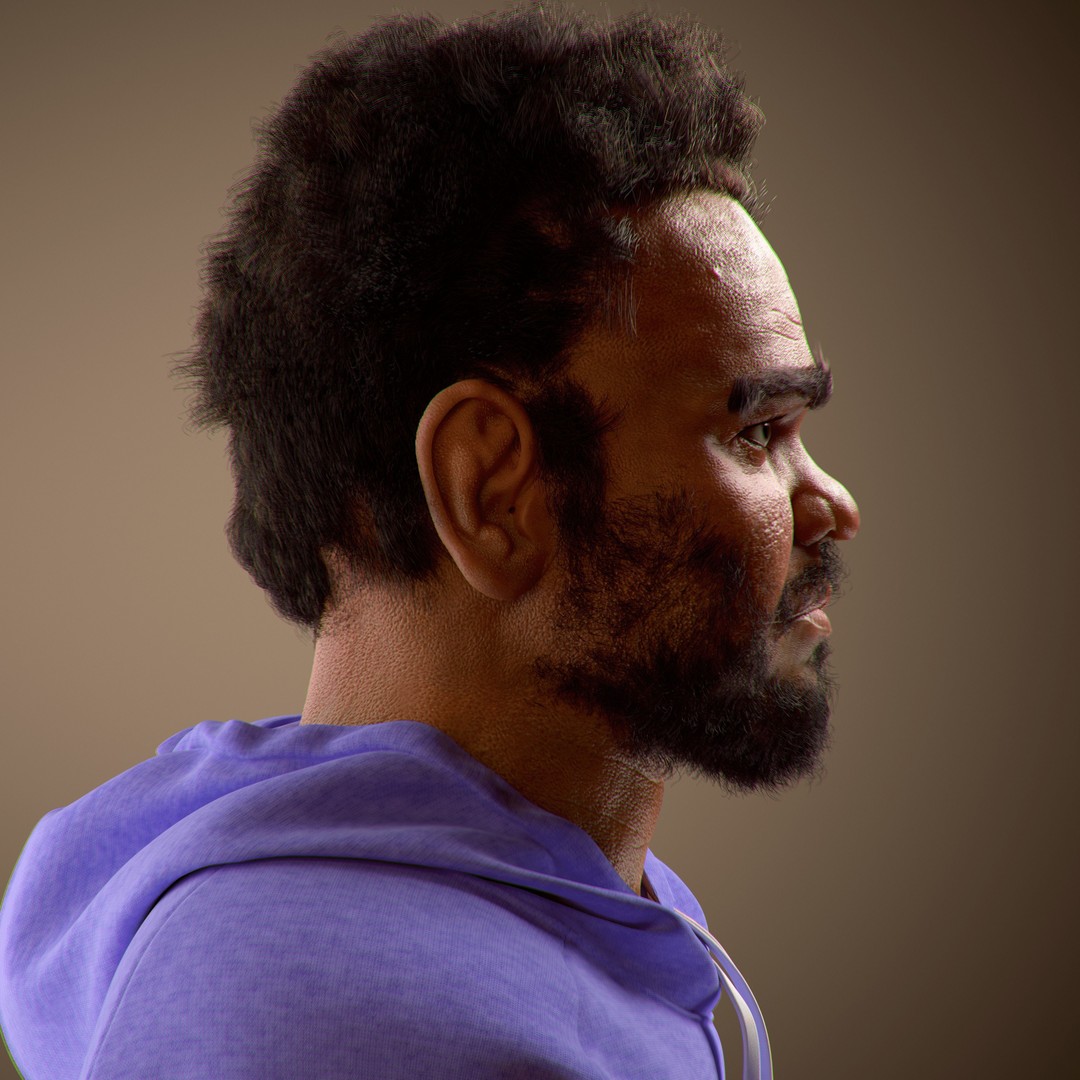 NPC Character 3D Model – Low Poly Game Ready Adult Male with Beard - View 13
