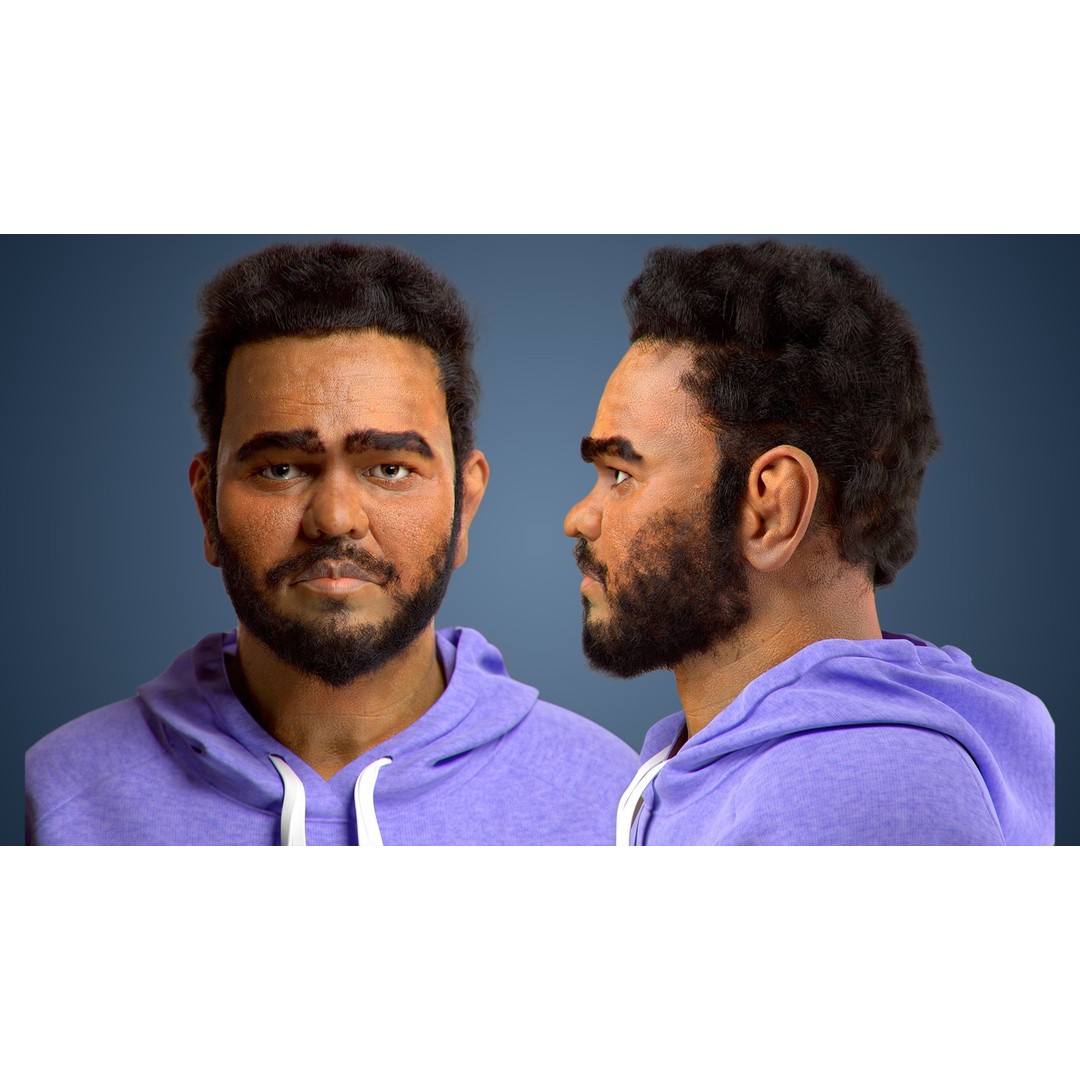 NPC Character 3D Model – Low Poly Game Ready Adult Male with Beard - View 3